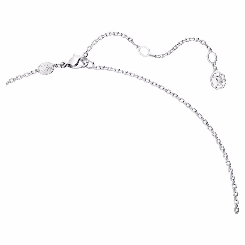 Millenia pendant Octagon cut, Blue, Rhodium plated
