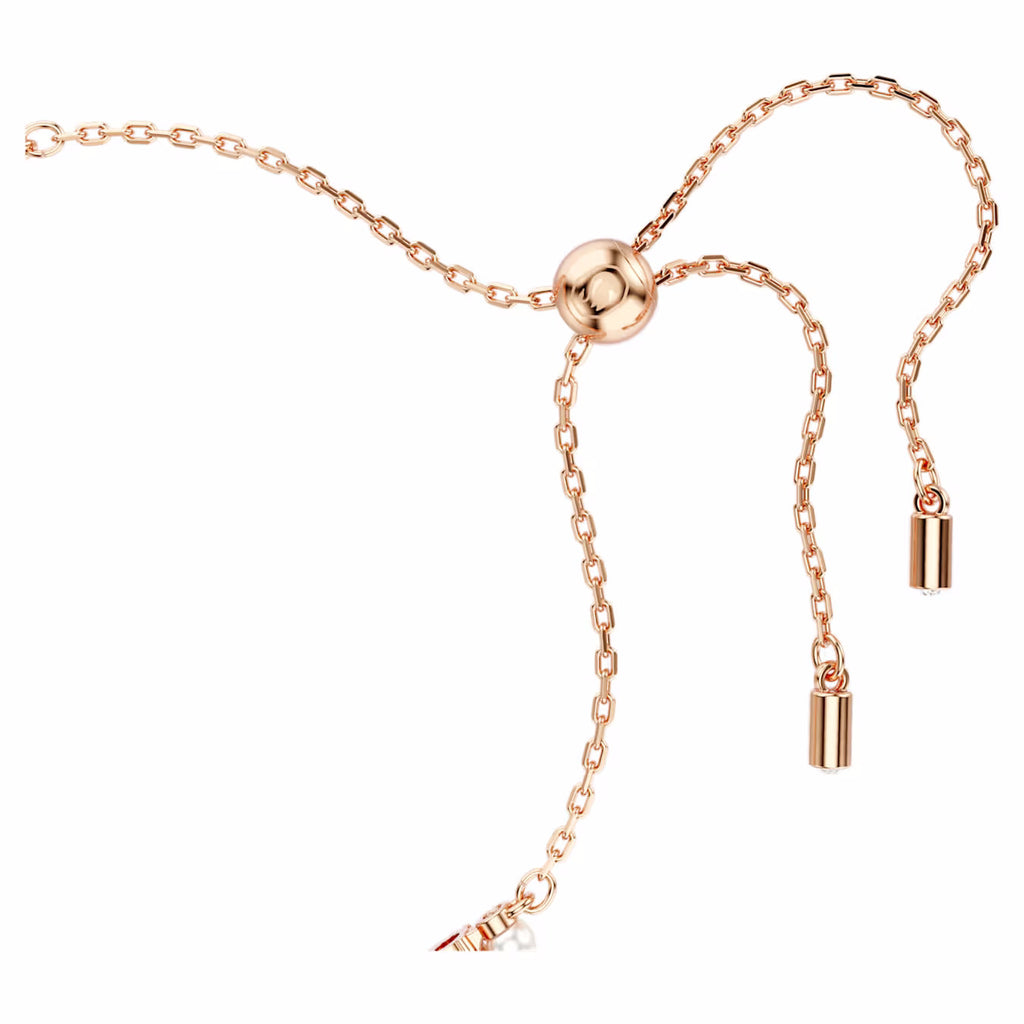 Matrix bracelet Crystal pearl, Round cuts, White, 18k rose gold finish M 5729506
