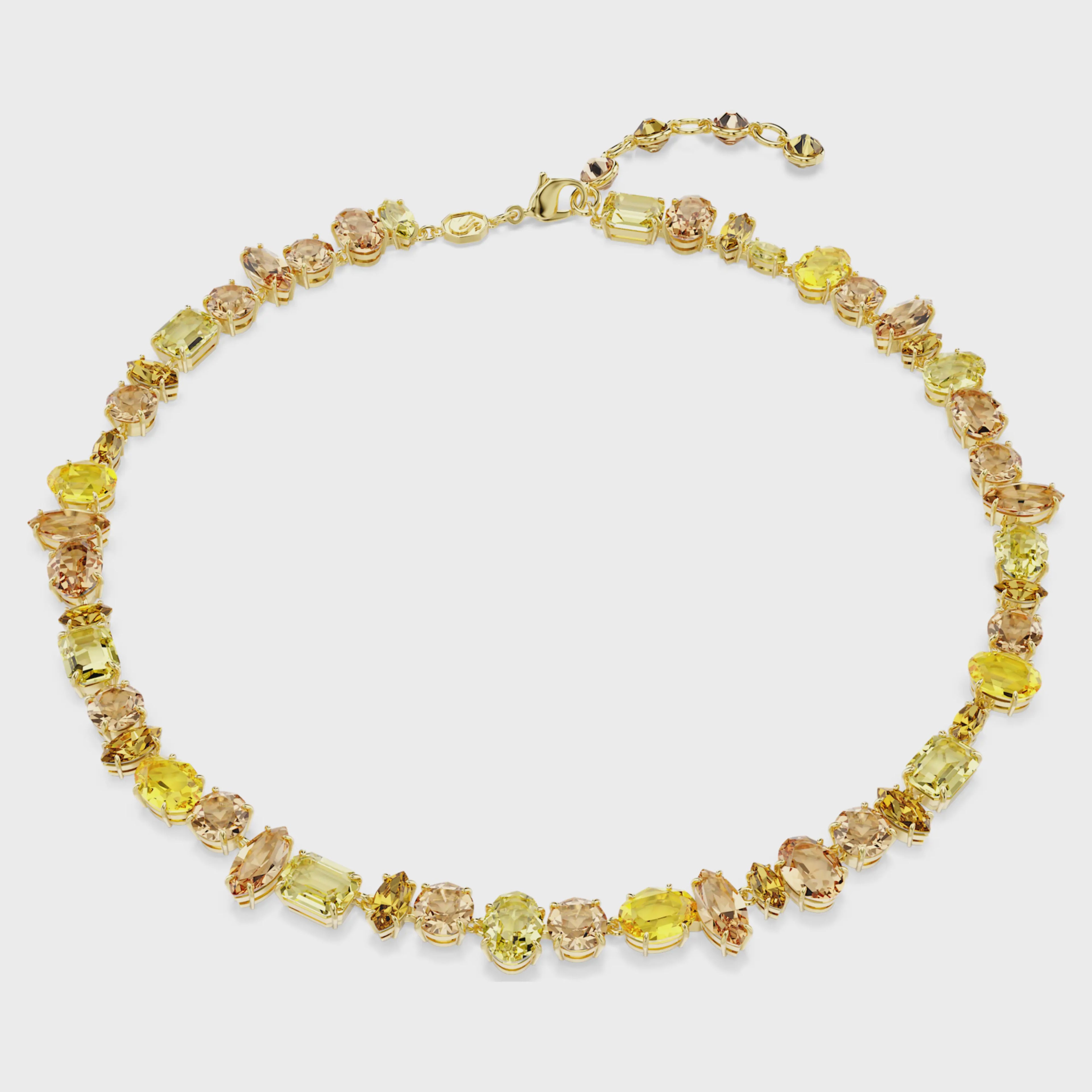 Gema necklace Mixed cuts, Yellow, 18k gold finish 5718071