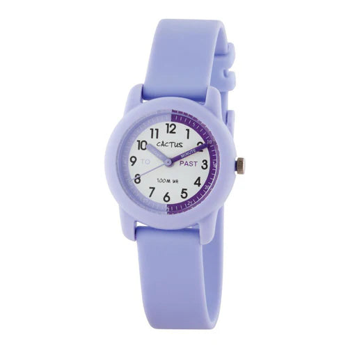 Cactus Lavender Tell-The-Time Time Teacher Youth Watch CAC-69-M09