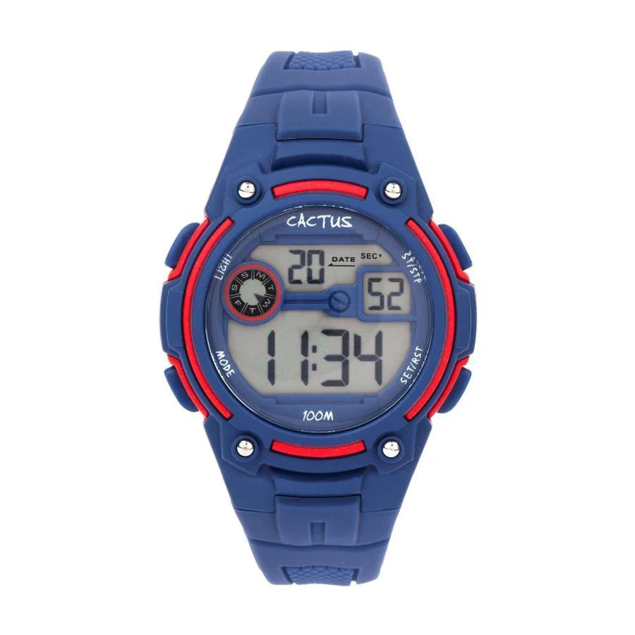 Cactus Rambler Navy Blue & Red Digital LCD Watch CAC-115-M03