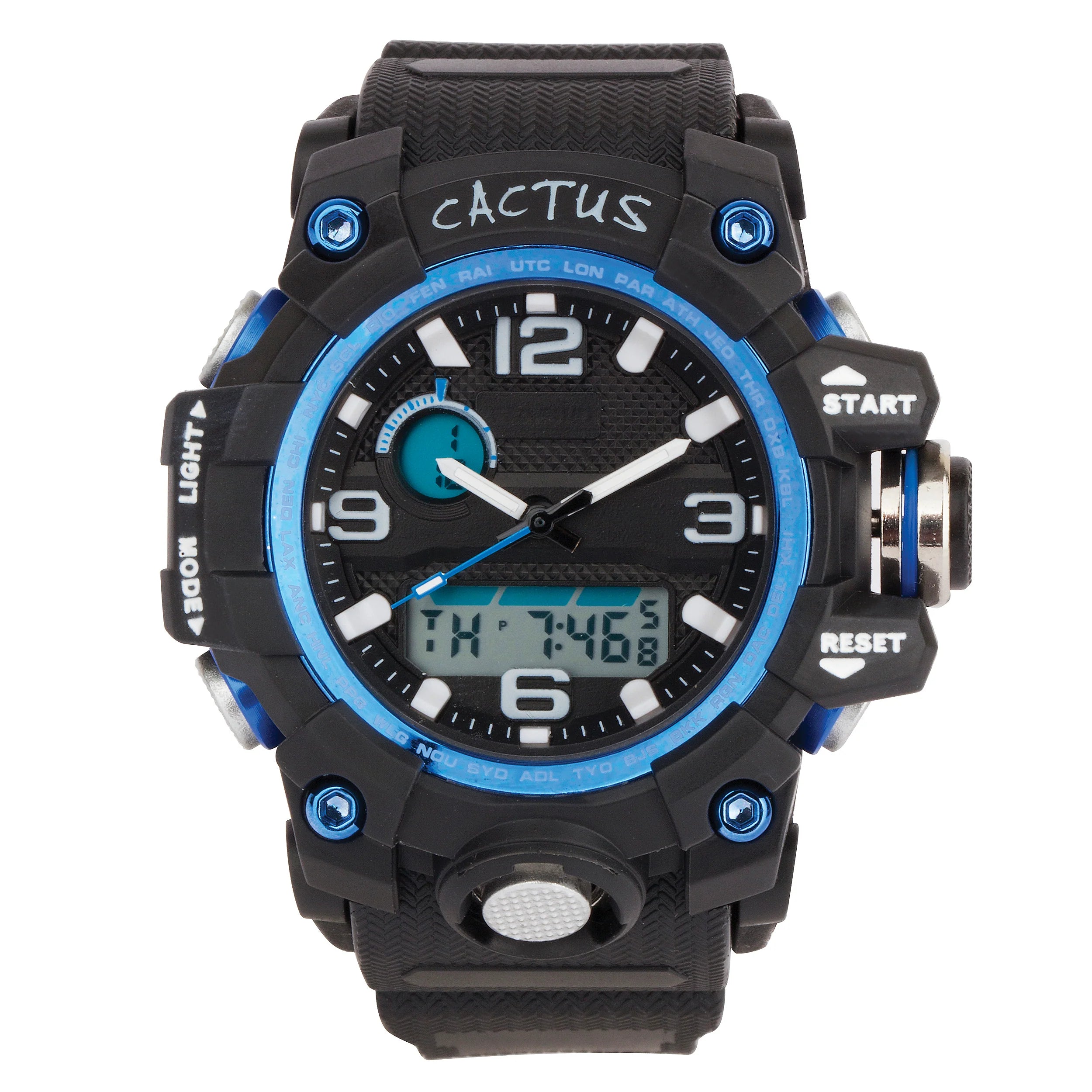 Cactus Mighty Tough Black & Blue Analogue Digital Watch CAC-126-M01