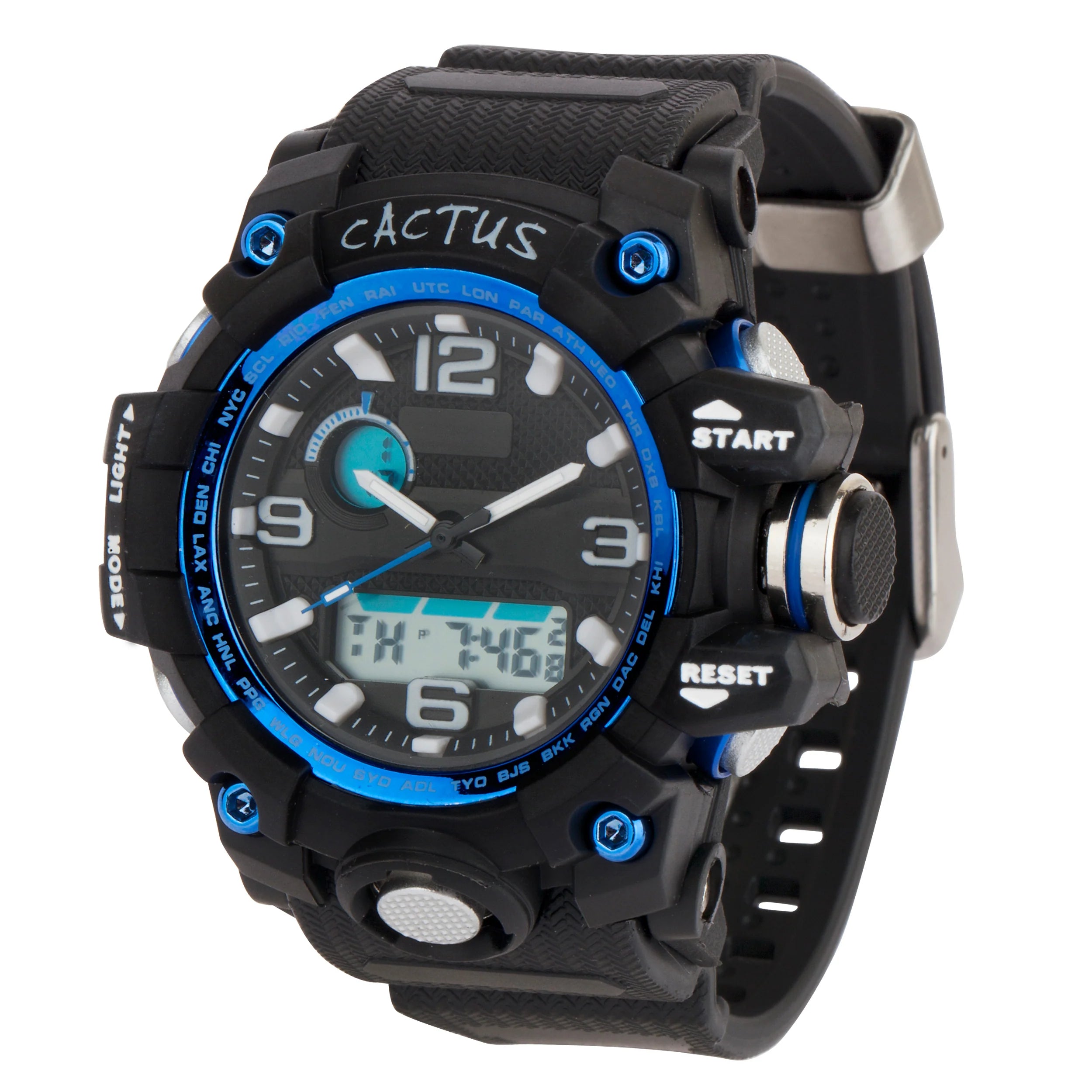 Cactus Mighty Tough Black & Blue Analogue Digital Watch CAC-126-M01