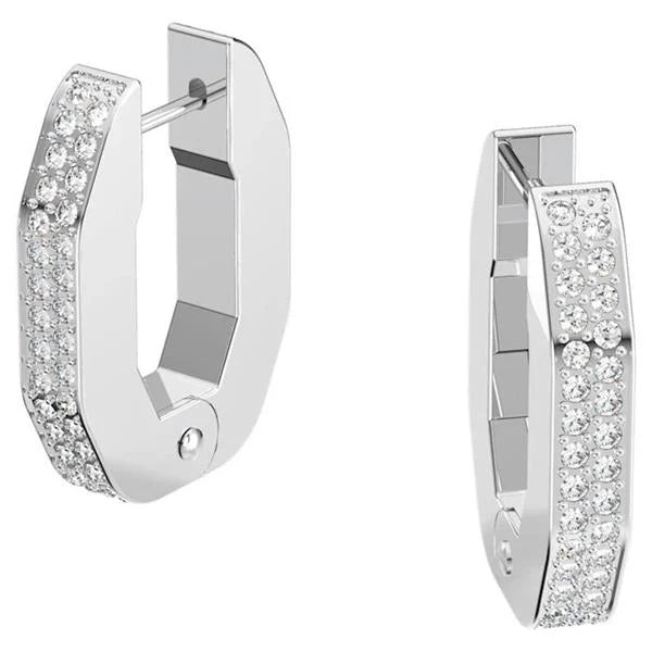 Dextera Octagon Hoop Rhodium Plated Earrings 5618307
