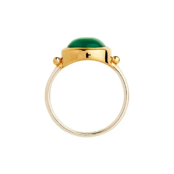 NAJO 'Garland' Two-Tone Round Green Onyx Ring R6752S