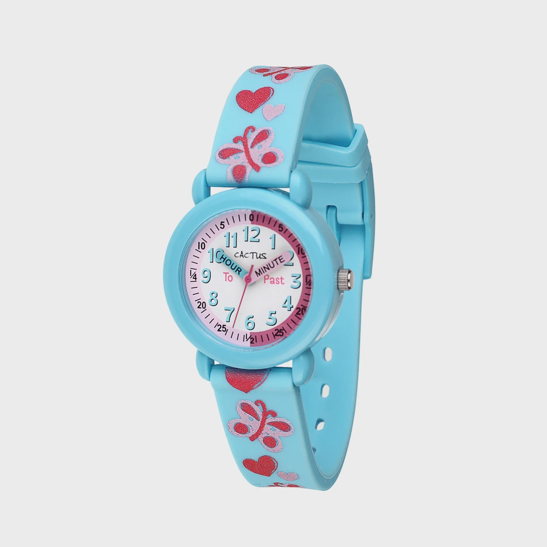 Cactus Time Teacher Blue Butterflies & Heart Watch CAC-113-M04