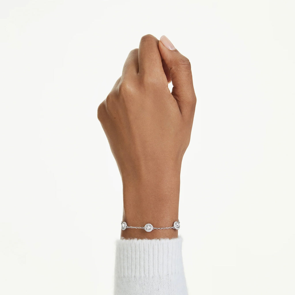 Una Angelic bracelet Round cut, Double sided motifs, White, Rhodium plated M 5732272