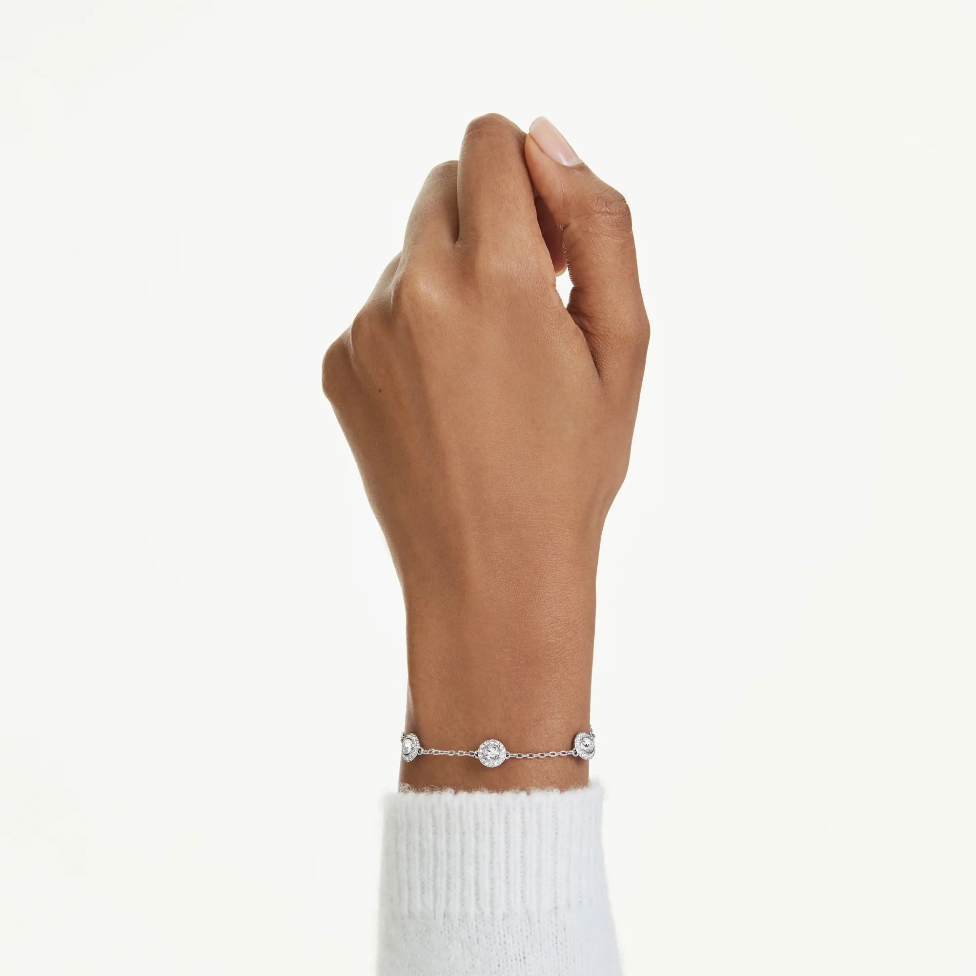 Una Angelic bracelet Round cut, Double sided motifs, White, Rhodium plated M 5732272