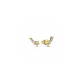 Shooting star 14k gold-plated stud earrings with clear cubic zirconia 262375C01 (High Resolution)