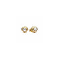 Disney The Little Mermaid seashell 14k gold-plated stud earrings with white lacquered artificial pearl 262686C01 (High Resolution)