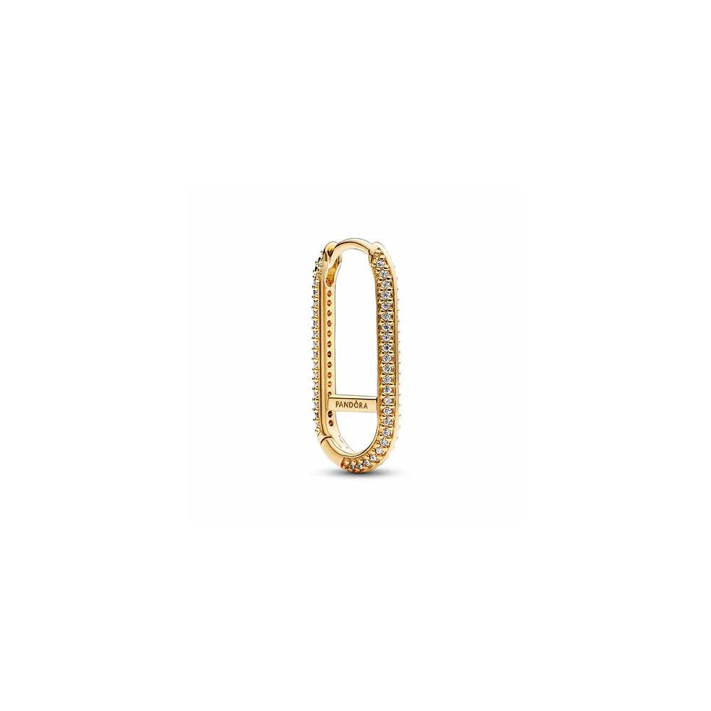 14k Gold-plated elongated hoop link earr 262796C01 (High Resolution)