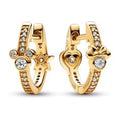 Disney Mickey and Minnie 14k gold-plated hoop earrings with clear cubic zirconia 262959C01
