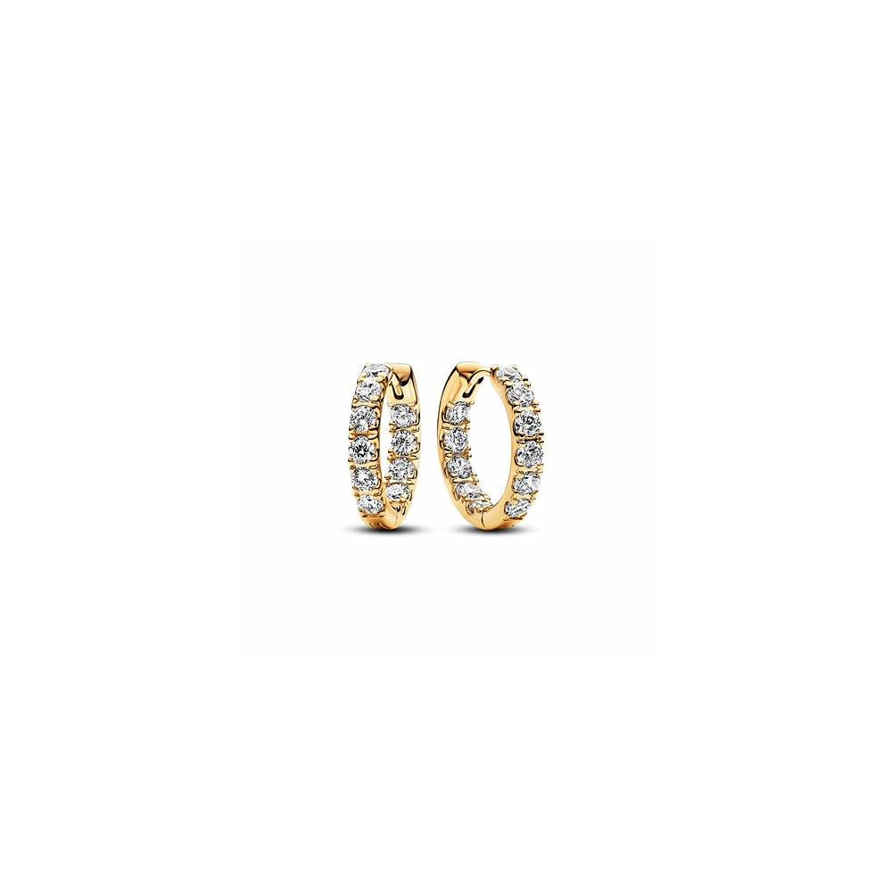 14k Gold-plated hoop earrings with clear 263002C01 (High Resolution)