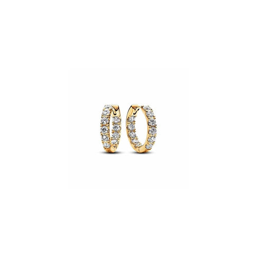 14k Gold-plated hoop earrings with clear 263002C01 (High Resolution)
