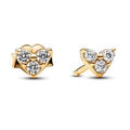 Heart 14k gold-plated stud earrings with clear cubic zirconia 263003C01