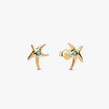 Starfish 14k gold-plated stud earrings with capri  263820C01 (High Resolution)