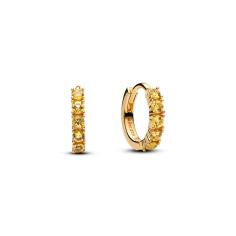 14k gold-plated huggie earrings with vibrant yellow crystal 263849C01