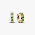14k gold-plated huggie hoop earrings with mint green crystal 263851C01 (High Resolution)