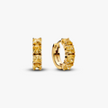 14k gold-plated huggie hoop earrings with vibrant yellow cubic zirconia 263851C02 (High Resolution)