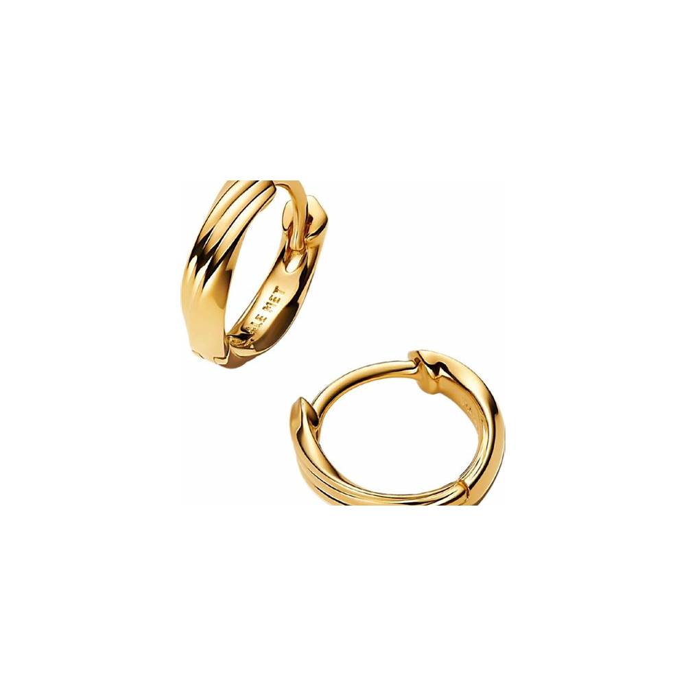 Twisted 14k gold-plated huggie earrings 263871C00 (High Resolution)