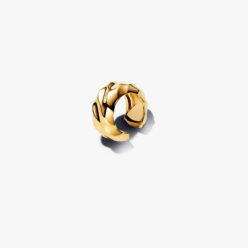 Rippled 14k gold-plated ear cuff 263872C00 (High Resolution)