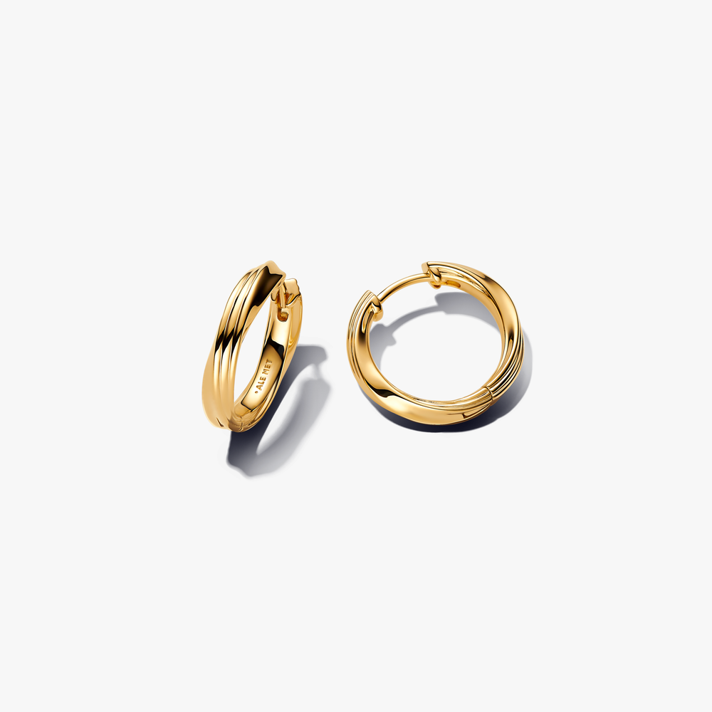 Twisted 14k gold-plated hoop earrings 263878C00 (High Resolution)