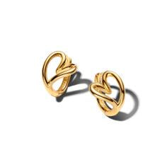 Heart 14k gold-plated hoop earrings 264359C00