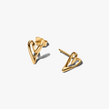 Heart 14k gold-plated stud earrings 264393C00 (High Resolution)