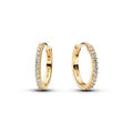 14k gold-plated hoop earrings with clear cubic zir 264649C01