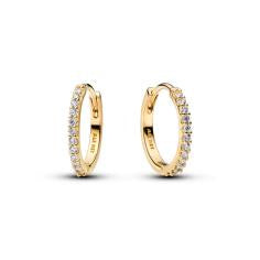 14k gold-plated hoop earrings with clear cubic zir 264649C01
