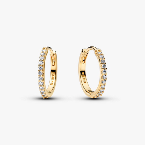 14k gold-plated hoop earrings with clear cubic zir 264649C01 (High Resolution)