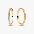 14k gold-plated hoop earrings with clear cubic zir 264652C01 (High Resolution)