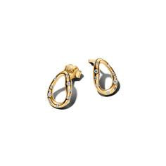14k gold-plated stud earrings with clear cubic zir 264659C01