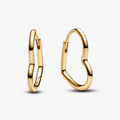 Small asymmetric heart 14k gold-plated hoop earrings 268307C00 (High Resolution)