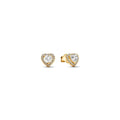 Heart 14k gold-plated stud earrings with 268427C01 (High Resolution)