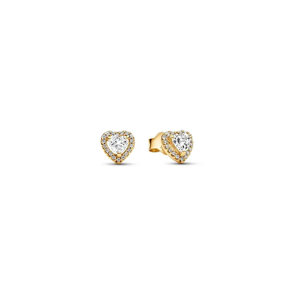 Heart 14k gold-plated stud earrings with 268427C01 (High Resolution)