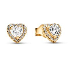 Heart 14k gold-plated stud earrings with 268427C01