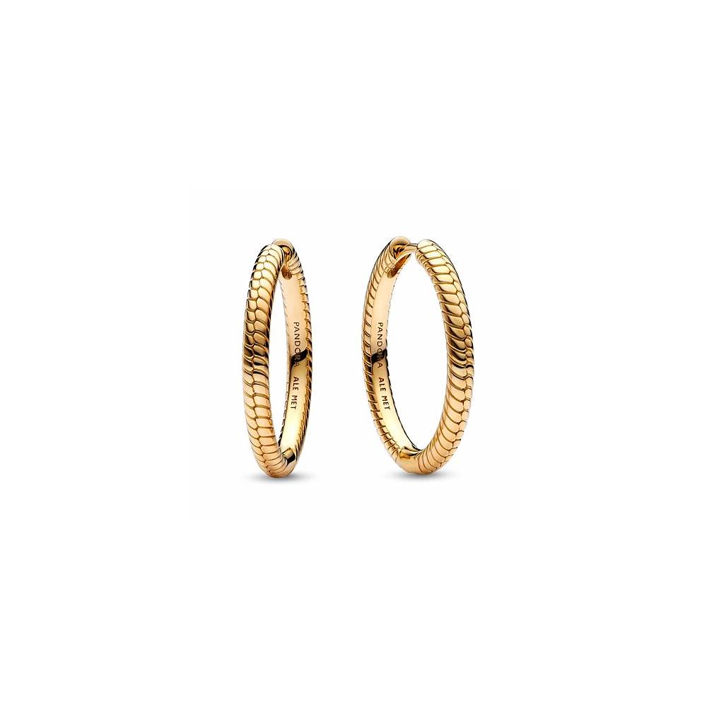 Snake chain pattern 14k gold-plated hoop 269532C00 (High Resolution)
