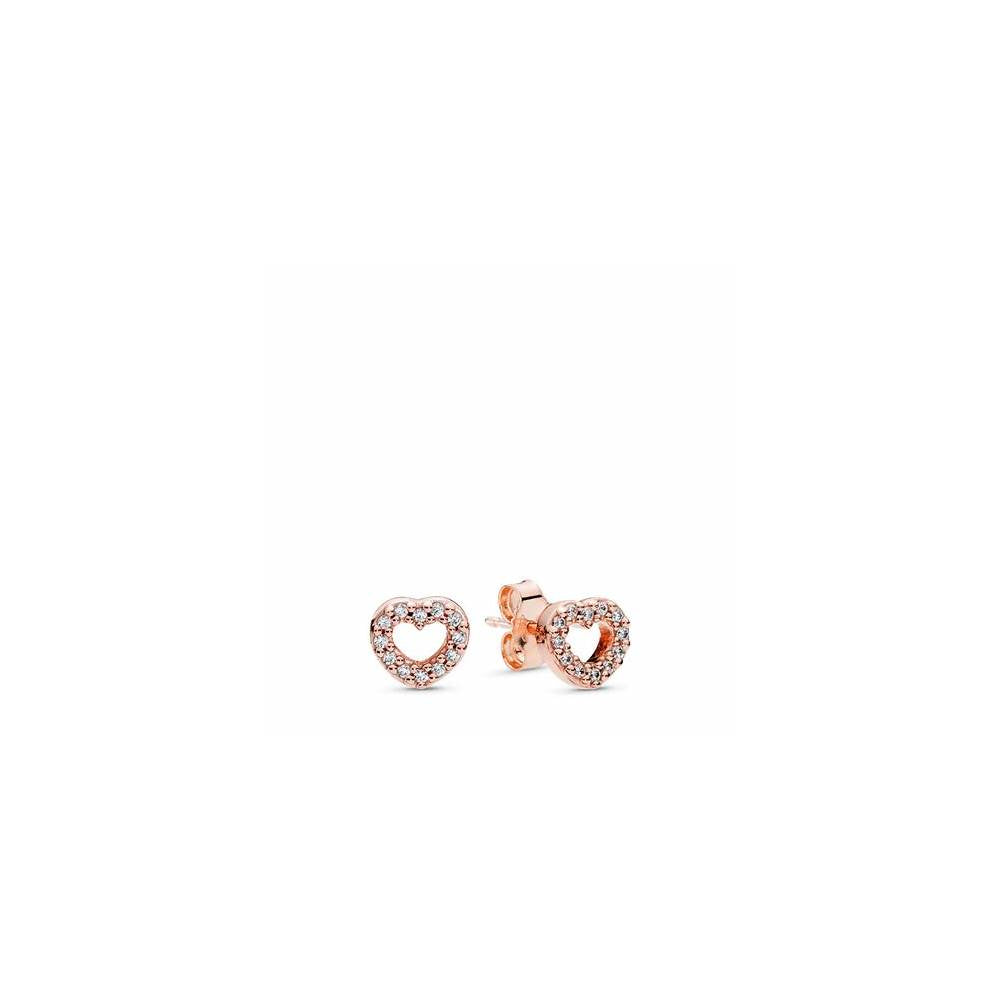 PANDORA Rose Captured Hearts Earring Stu 280528CZ (High Resolution)