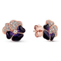 Pansy 14k rose gold-plated stud earrings 280781C01