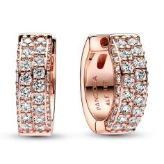 14k Rose gold-plated hoop earrings with clear cubic zirconia 282622C01
