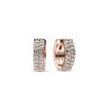 14k Rose gold-plated hoop earrings with clear cubic zirconia 282622C01 (High Resolution)