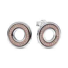 Pandora Signature Two tone Logo   Pavn++ Stud Earrings 282780C01