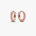 14k Rose gold-plated huggie hoop earring 283015C01 (High Resolution)
