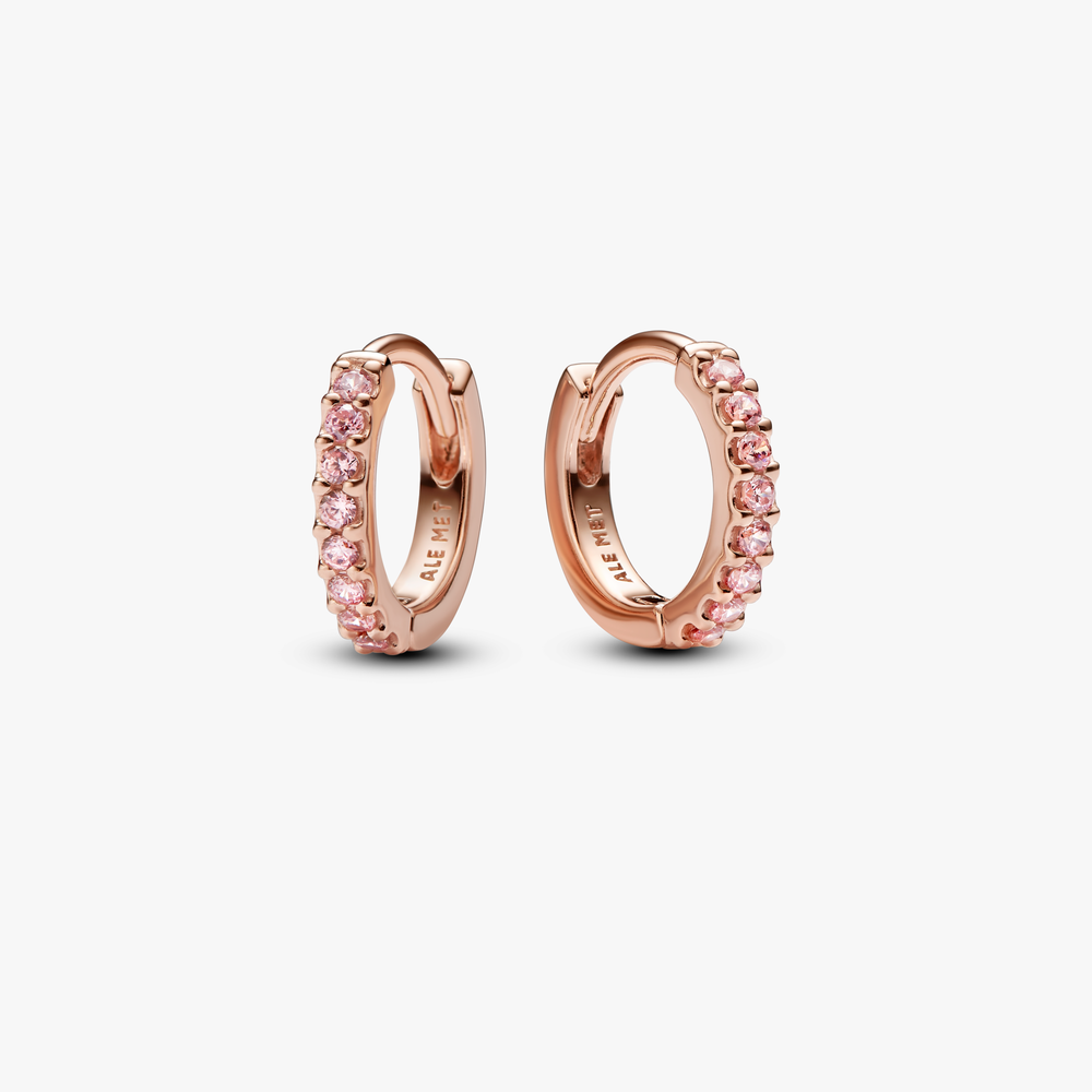 14k Rose gold-plated huggie hoop earring 283015C01 (High Resolution)