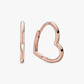 Pandora Rose Small Asymmetric Heart Hoops (High Resolution)