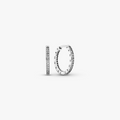 PANDORA Signature Logo Silver Hoop Earrings w CZ 290558CZ (High Resolution)