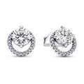 Sterling silver stud earrings with clear 291248C01