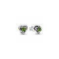 Sterling silver stud earrings with spring green crystal 292334C03 (High Resolution)