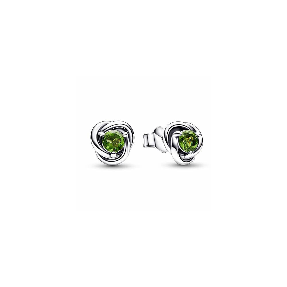 Sterling silver stud earrings with spring green crystal 292334C03 (High Resolution)